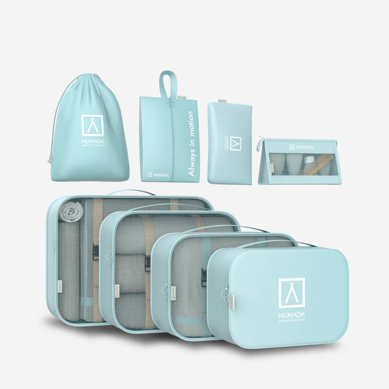 Organizador de maletas 8 piezas Numada Midweek A80 Azul claro - Imagen 2
