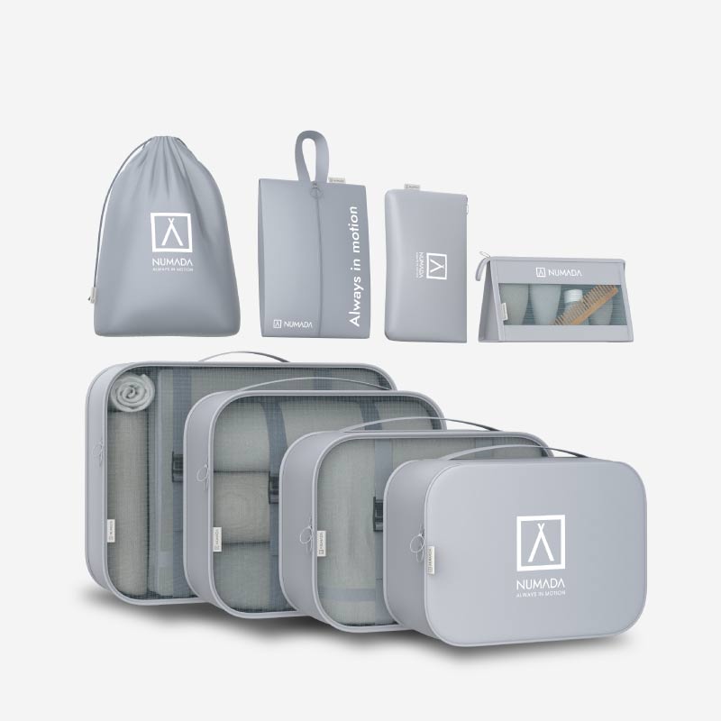 Organizador de maletas 8 piezas Numada Midweek A80 Gris claro - Imagen 2