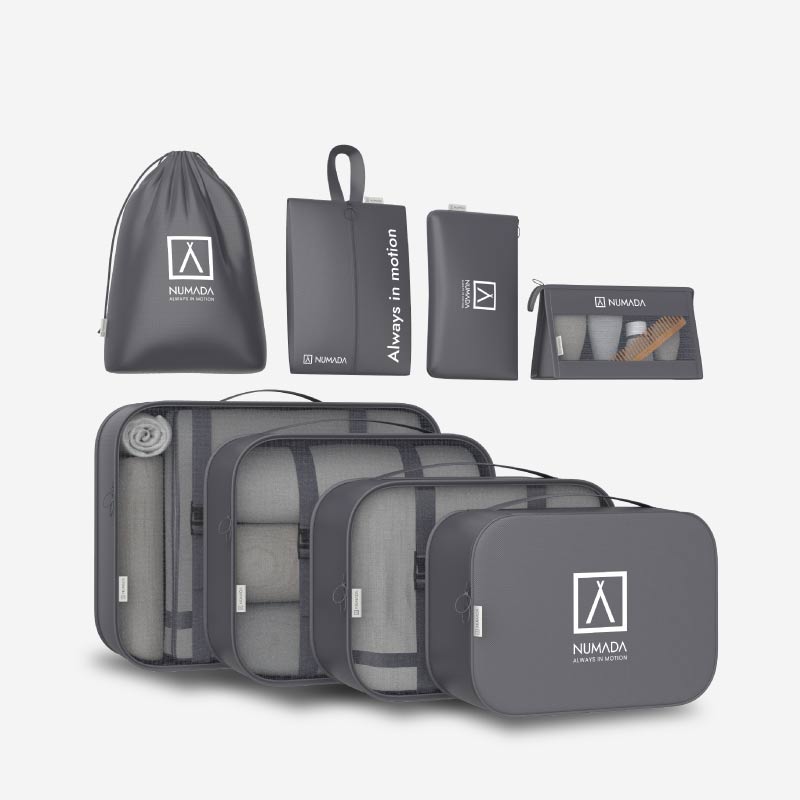 Organizador de maletas 8 piezas Numada Midweek A80 Gris oscuro
