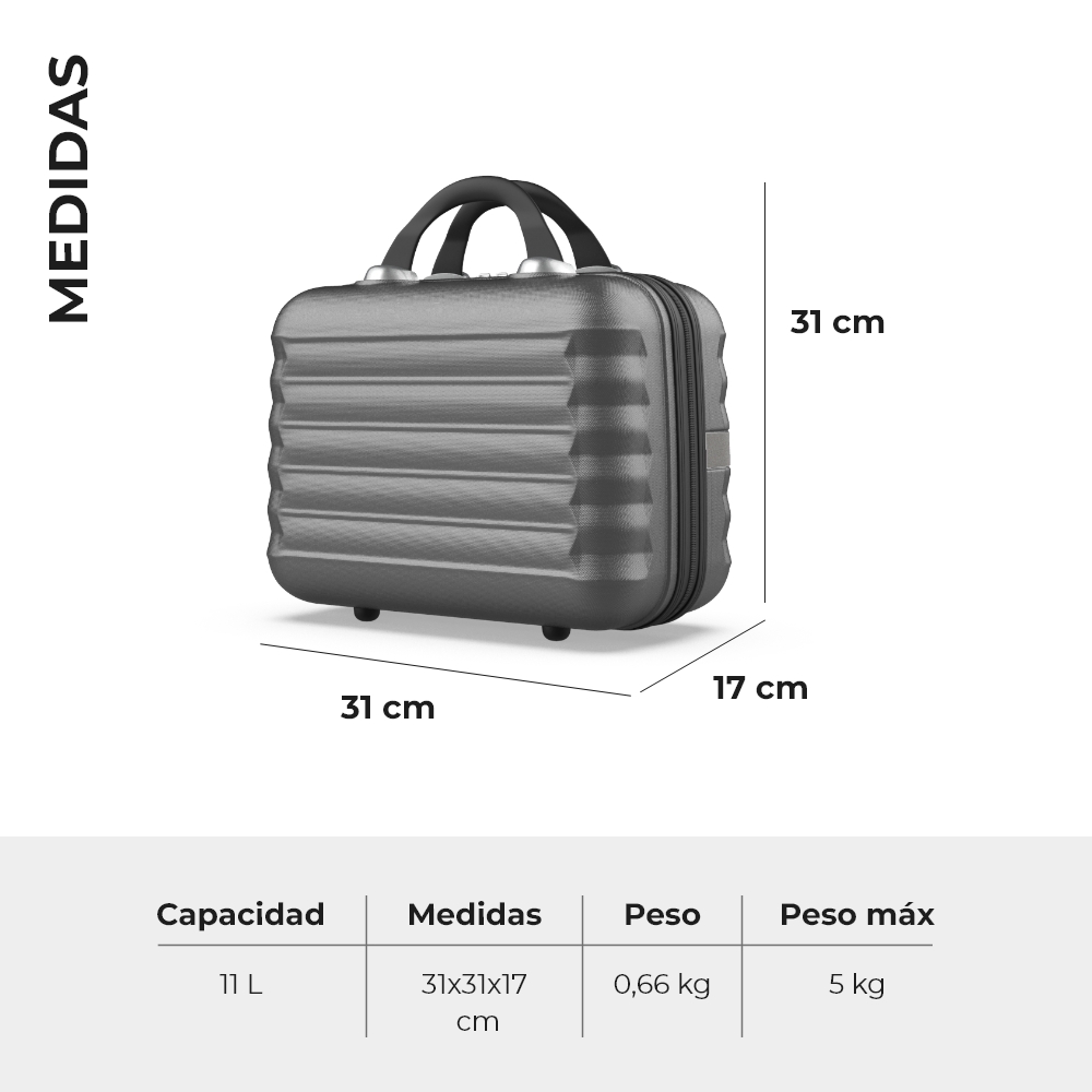 Neceser 5Kg rígido Numada Upfly 12” Gris - Imagen 8