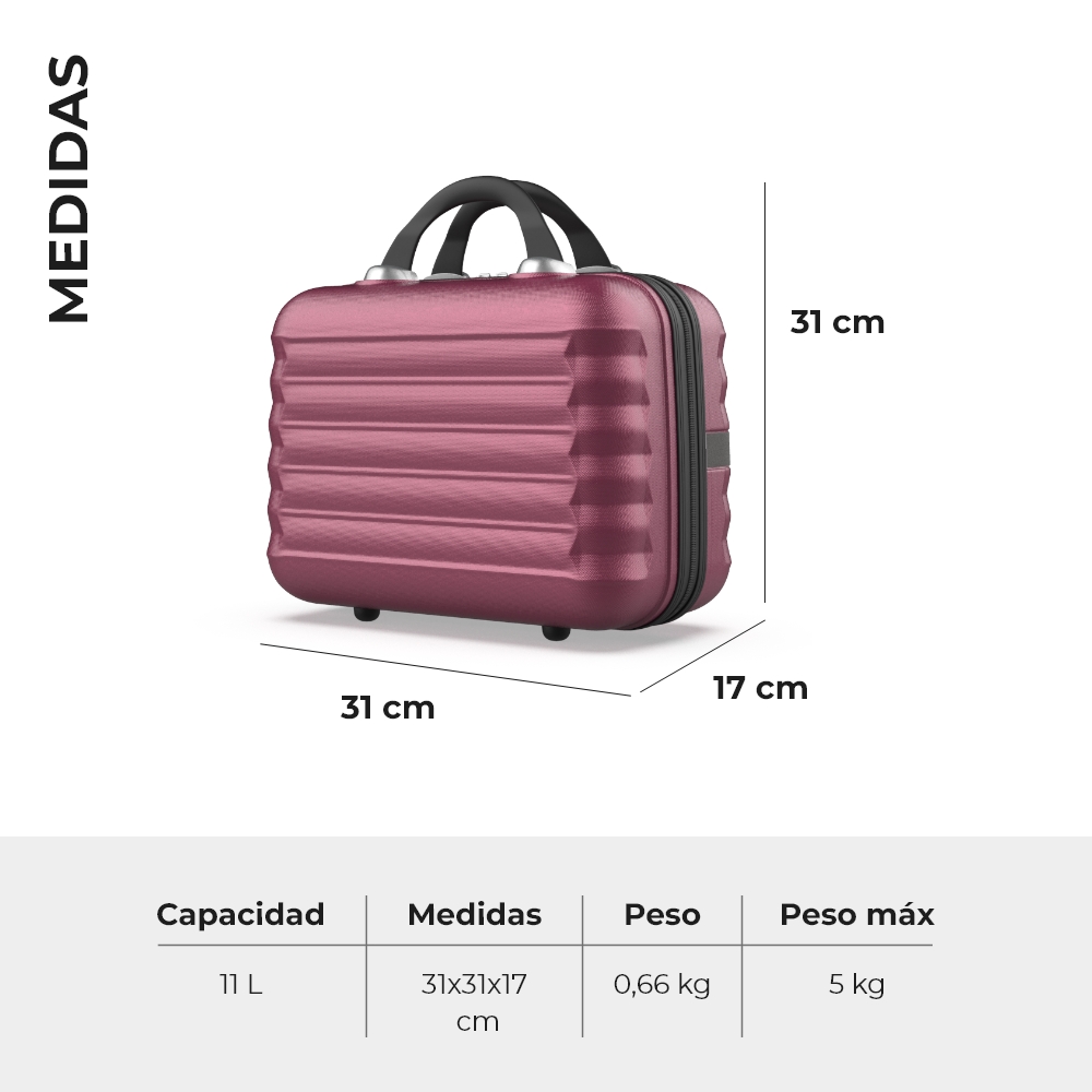 Neceser 5Kg rígido Numada Upfly 12” Burdeos - Imagen 8