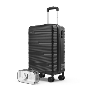 Juego de maletas 2 piezas (Maleta de cabina 55cm+ Neceser Transparente) Numada Upfly T10 Negro