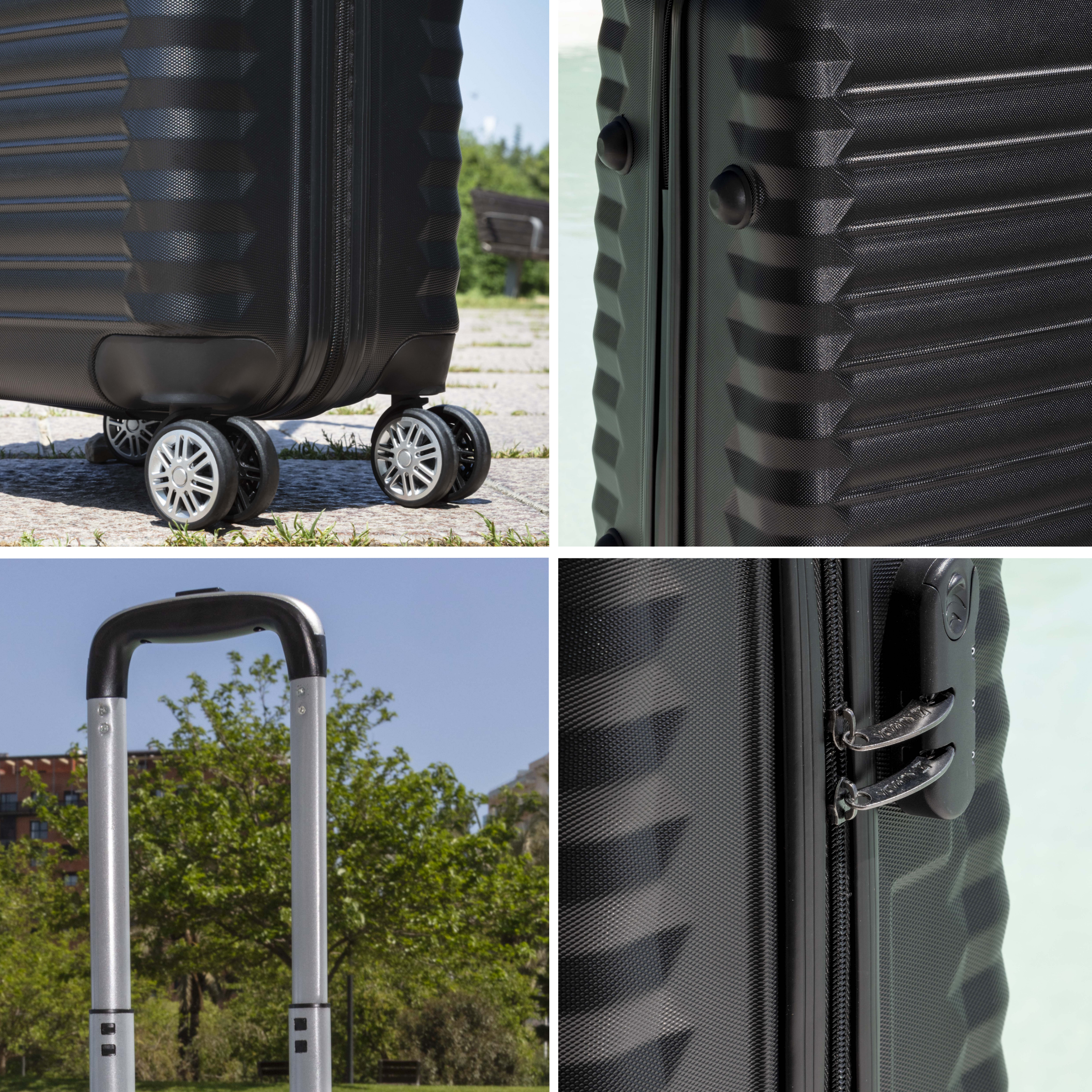 Juego de Maletas 3pzs. (Maleta 63cm, Bolsa de viaje plegable, Neceser 11 L) Negro - Imagen 5