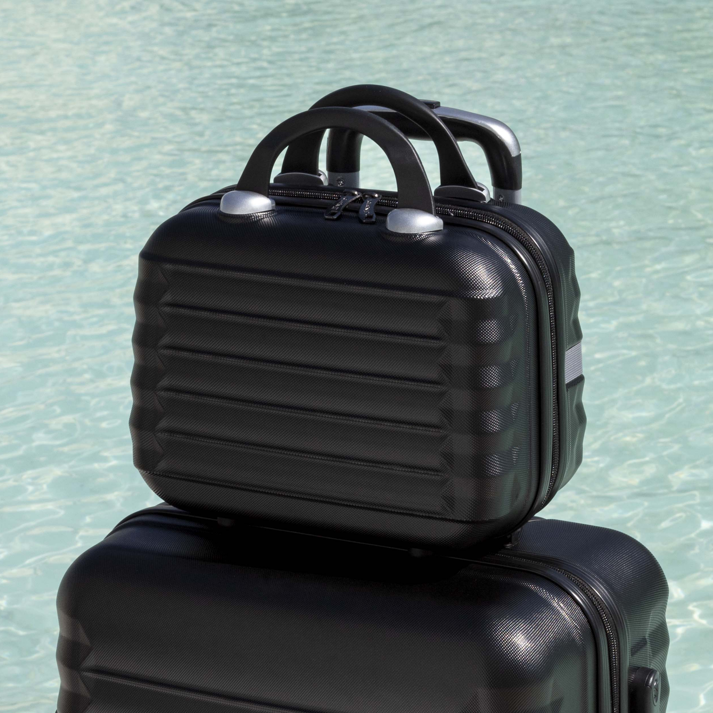 Juego de Maletas 3pzs. (Maleta 63cm, Bolsa de viaje plegable, Neceser 11 L) Negro - Imagen 8