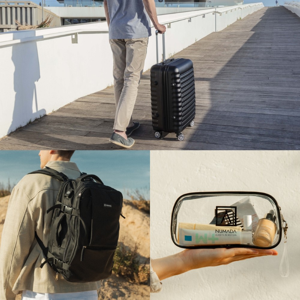 Juego de Maletas 3 pzs. (Maleta 63cm, Mochila Cabina, Neceser Transparente) Negro - Imagen 3