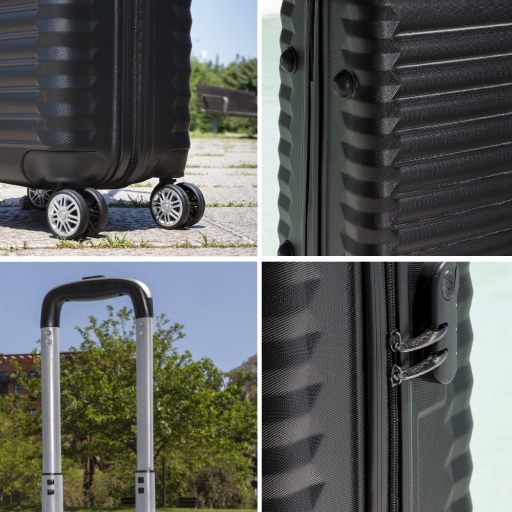 Juego de Maletas 4pzs. (Maleta 63cm, Mochila Cabina, Bolsa Viaje, Neceser 11L) Negro - Imagen 5