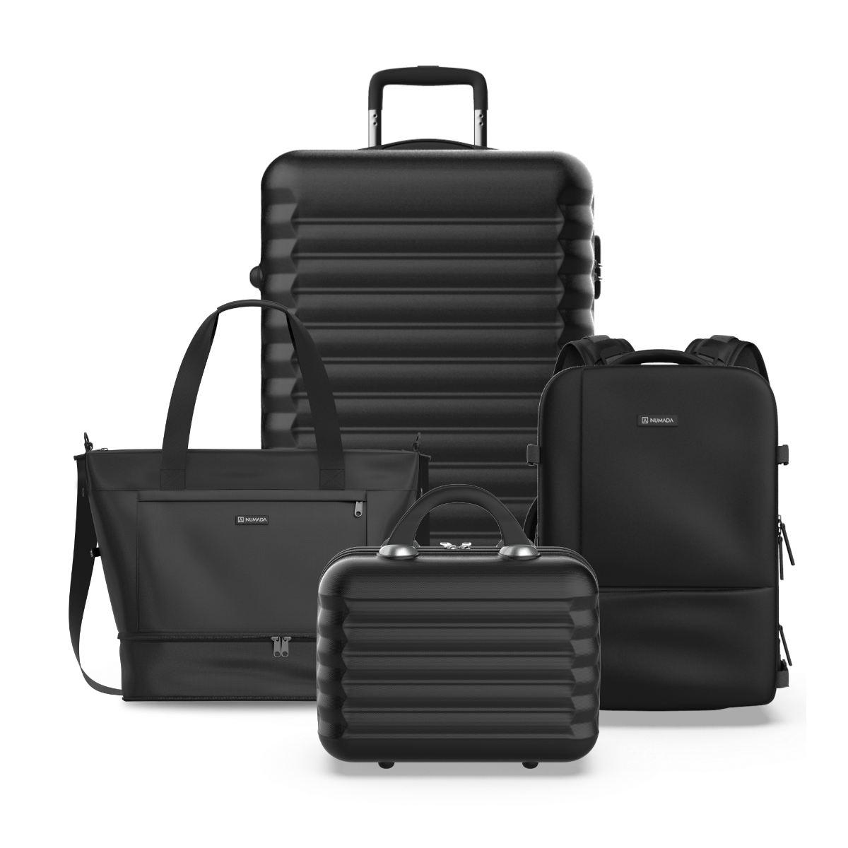 Juego de Maletas 4pzs. (Maleta 63cm, Mochila Cabina, Bolsa Viaje, Neceser 11L) Negro - Imagen 2