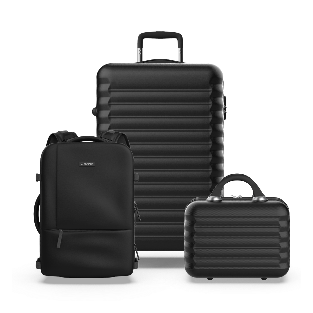 Juego de Maletas 3pzs. (Maleta 63 cm, Mochila Cabina, Neceser 11L) Negro - Imagen 2