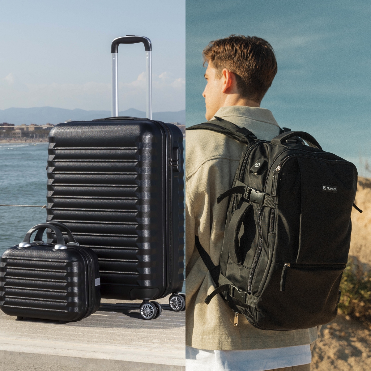 Juego de Maletas 3pzs. (Maleta 63 cm, Mochila Cabina, Neceser 11L) Negro - Imagen 3