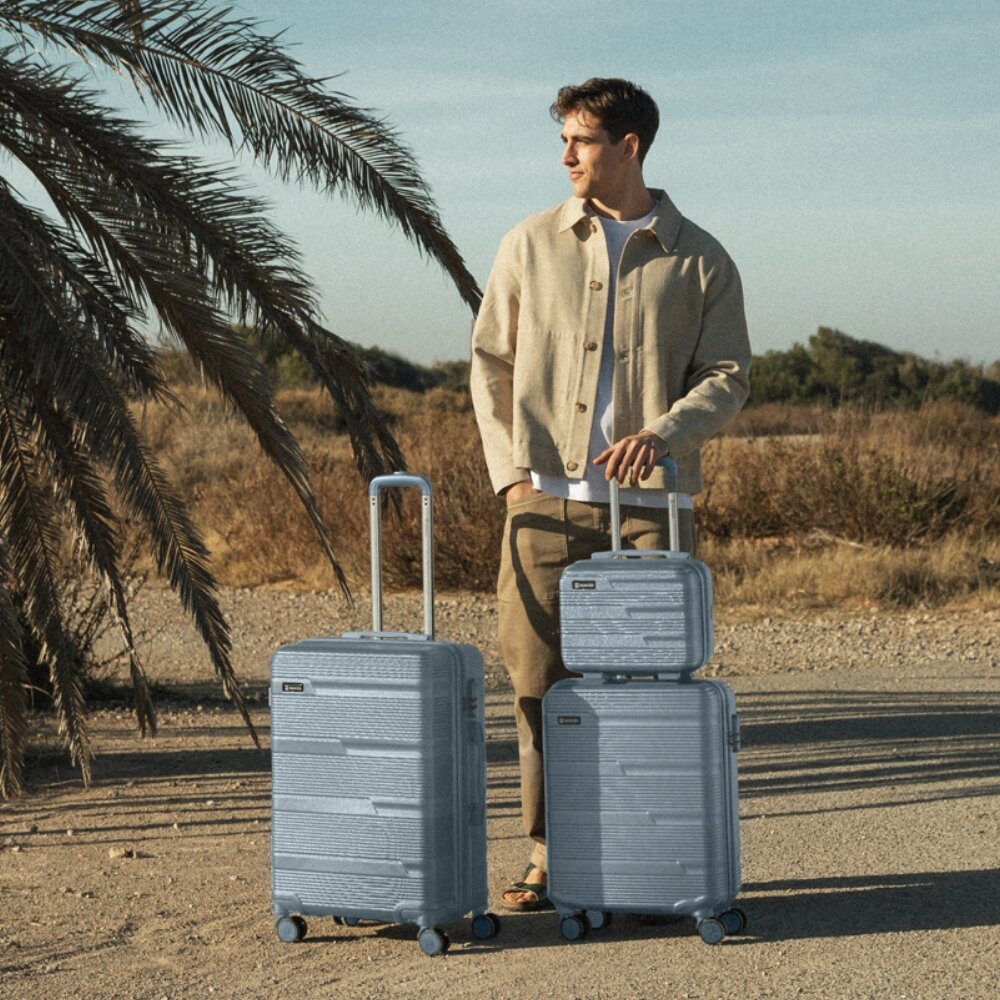 Juego de maletas 3 piezas (55/66cm + Neceser) Numada Upfly T10 Azul - Imagen 3