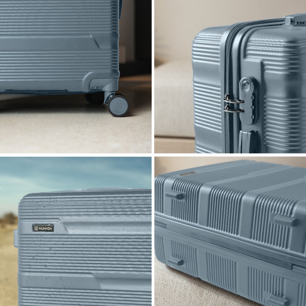 Juego de maletas 3 piezas (55/66cm + Neceser) Numada Upfly T10 Azul - Imagen 5
