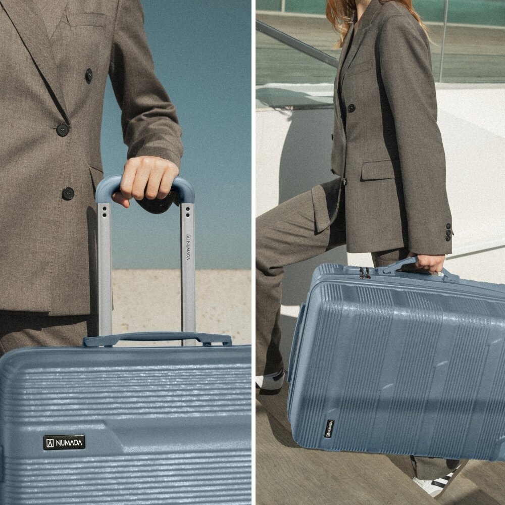 Juego de maletas 3 piezas (55/66cm + Neceser) Numada Upfly T10 Azul - Imagen 8