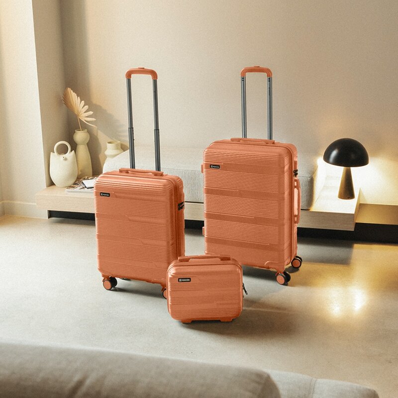 Juego de maletas 3 piezas (55/66cm + Neceser) Numada Upfly T10 Naranja - Imagen 4