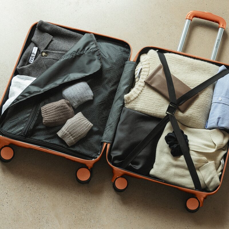 Juego de maletas 3 piezas (55/66cm + Neceser) Numada Upfly T10 Naranja - Imagen 7