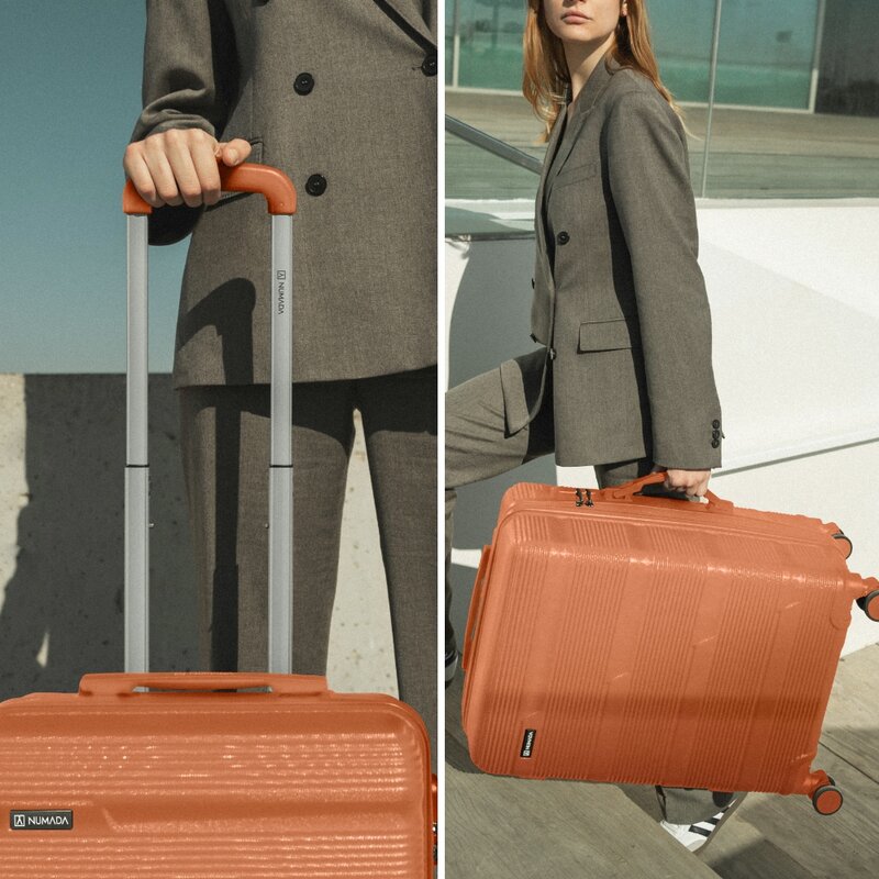 Juego de maletas 3 piezas (55/66cm + Neceser) Numada Upfly T10 Naranja - Imagen 5