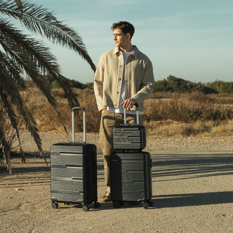 Juego de maletas 3 piezas (55/66cm + Neceser) Numada Upfly T10 Negro - Imagen 3