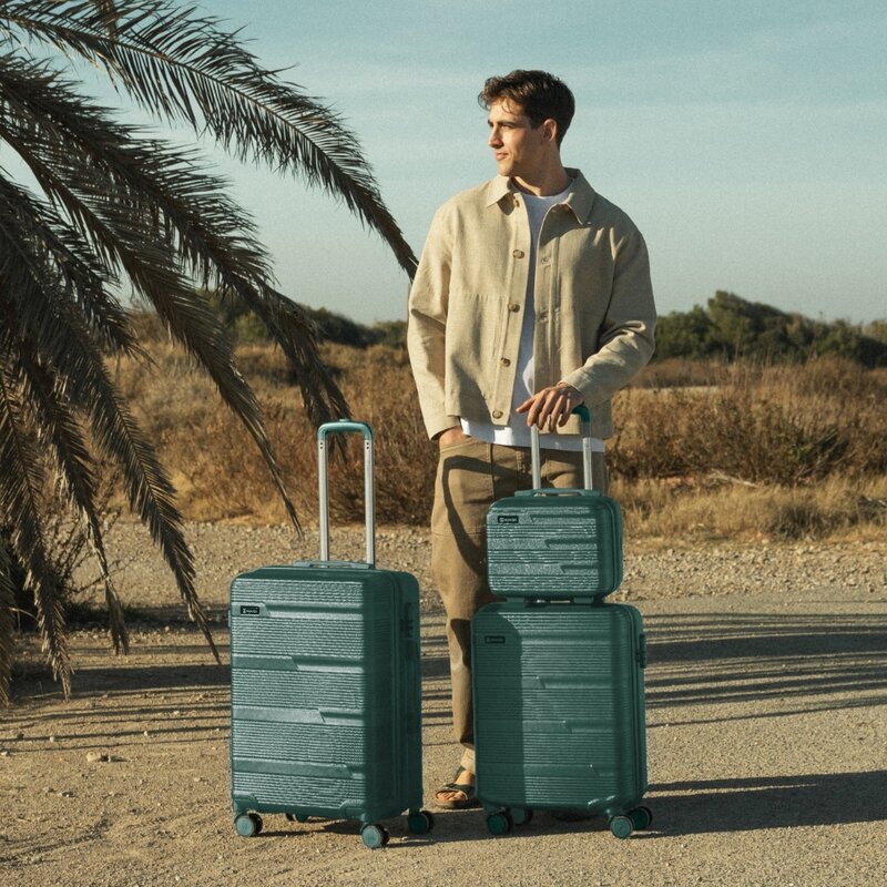 Juego de maletas 3 piezas (55/66cm + Neceser) Numada Upfly T10 Verde Oscuro - Imagen 3