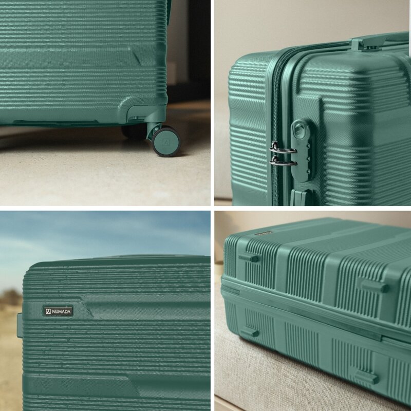 Juego de maletas 3 piezas (55/66cm + Neceser) Numada Upfly T10 Verde Oscuro - Imagen 5