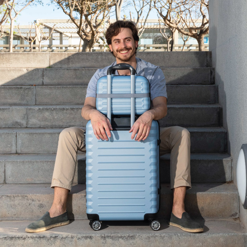 Juego de maletas 4 piezas (53/63/75cm + Neceser) Numada Upfly Azul claro - Imagen 8