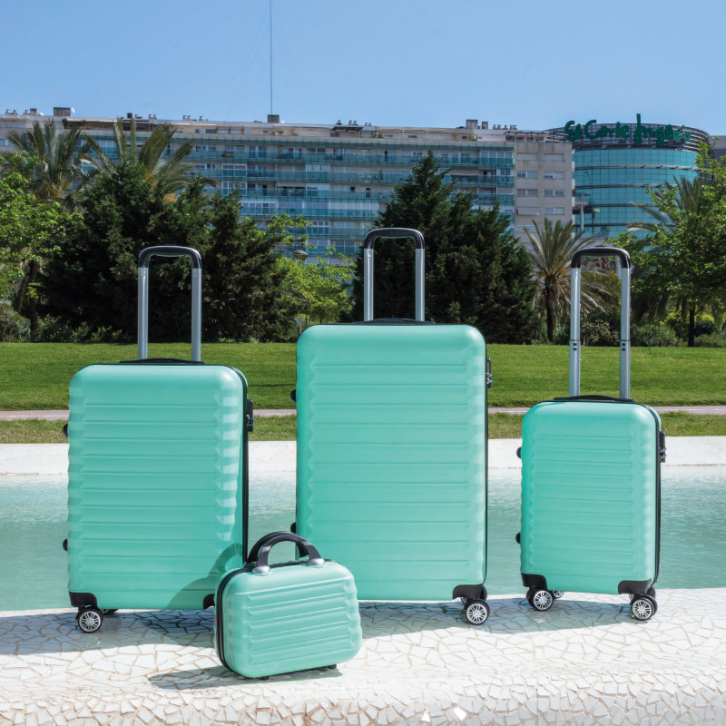 Juego de maletas 4 piezas (53/63/75cm + Neceser) Numada Upfly Verde menta - Imagen 4