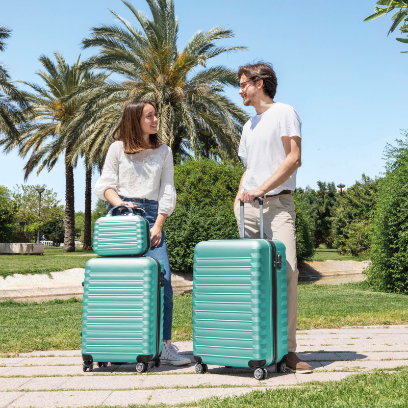 Juego de maletas 4 piezas (53/63/75cm + Neceser) Numada Upfly Verde menta - Imagen 5