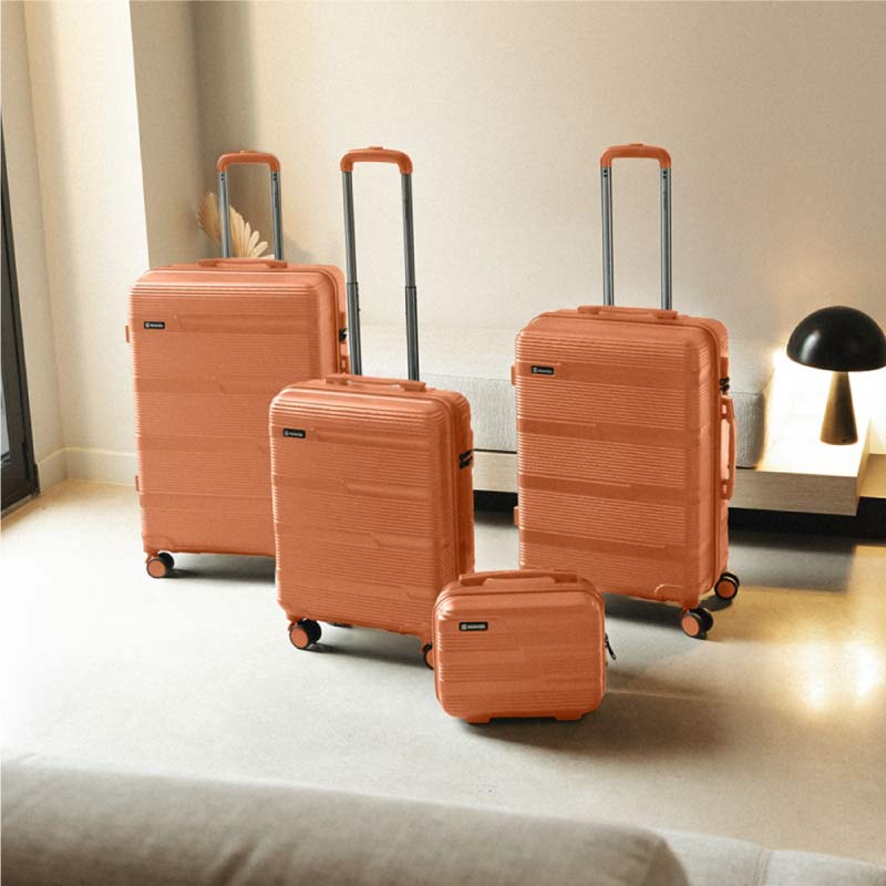 Juego de maletas 4 piezas (55/66/76cm + Neceser) Numada Upfly T10 Naranja - Imagen 4