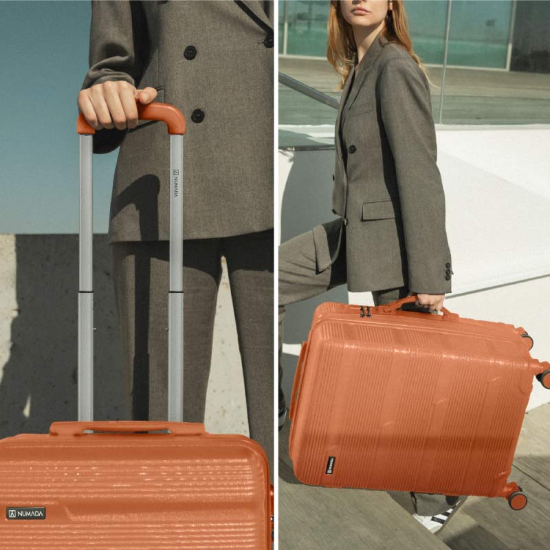 Juego de maletas 4 piezas (55/66/76cm + Neceser) Numada Upfly T10 Naranja - Imagen 8