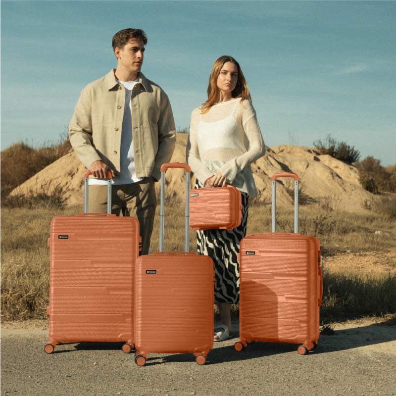 Juego de maletas 4 piezas (55/66/76cm + Neceser) Numada Upfly T10 Naranja - Imagen 3
