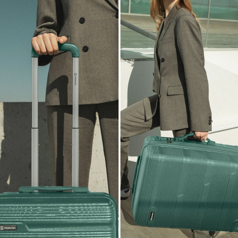 Juego de maletas 4 piezas (55/66/76cm + Neceser) Numada Upfly T10 Verde Oscuro - Imagen 8