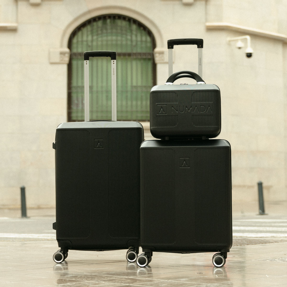 Juego de maletas 3 piezas (55/66,5cm + Neceser) Numada Elegance T15 Negro - Imagen 4
