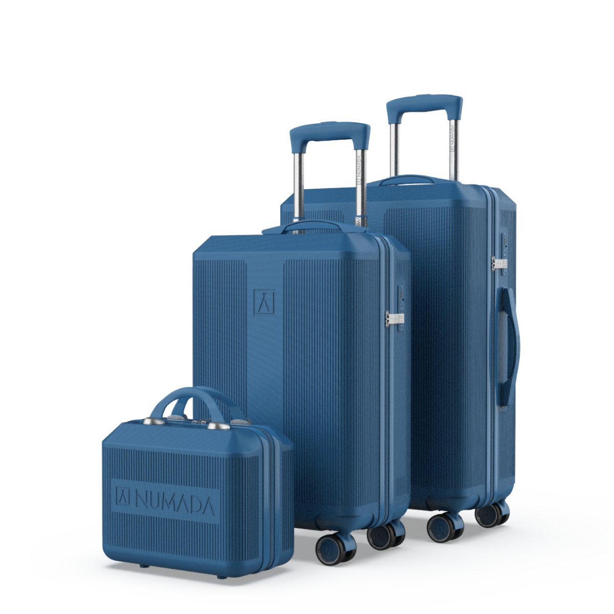 Juego de maletas 3 piezas (55/66,5cm + Neceser) Numada Elegance T15 Azul Profundo - Imagen 2