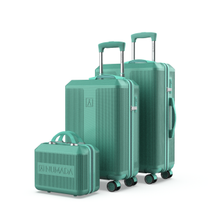 Juego de maletas 3 piezas (55/66,5cm + Neceser) Numada Elegance T15 Verde Aguamarina