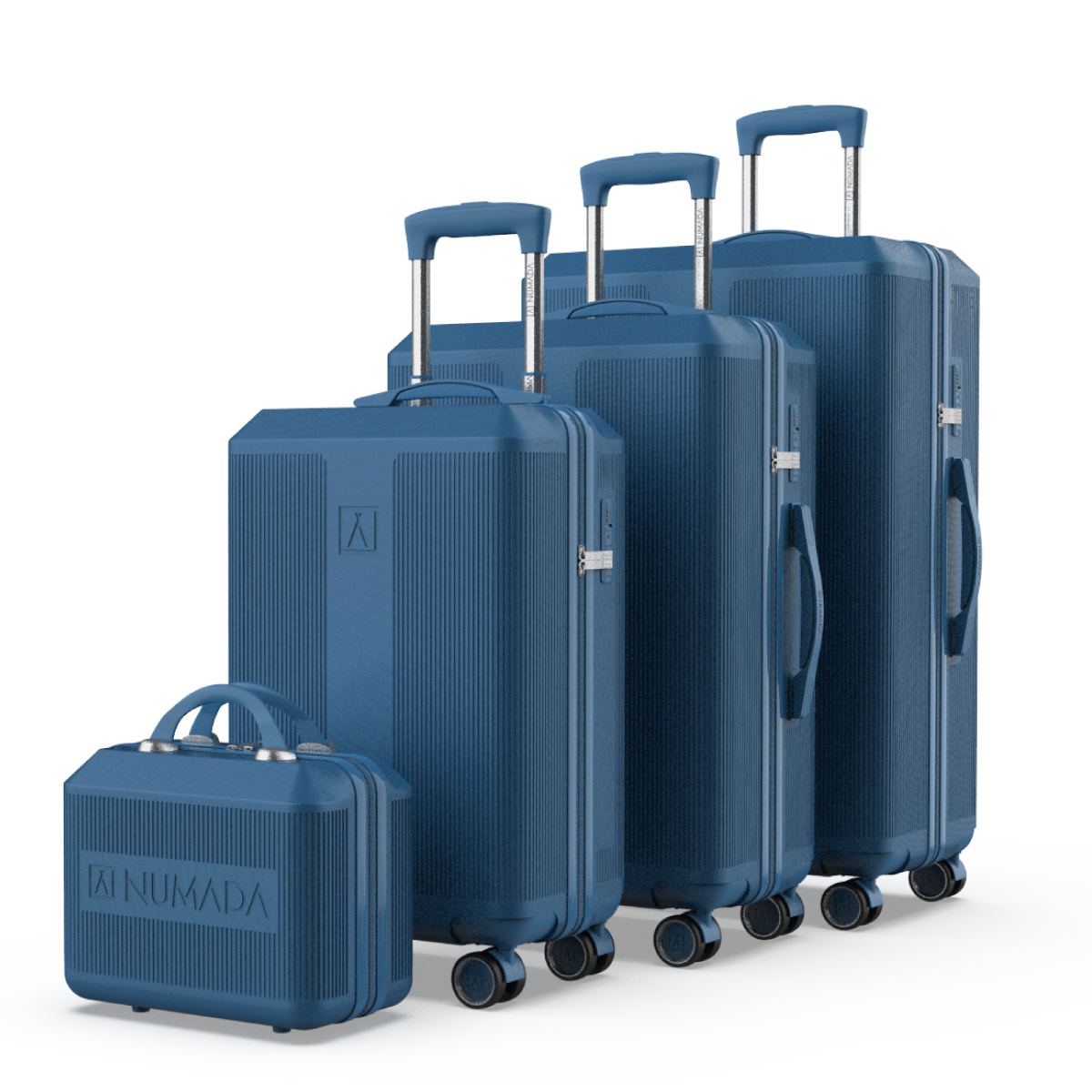 Juego de maletas 4 piezas (55/66,5/76,5cm + Neceser) Numada Elegance T15 Azul Profundo - Imagen 2