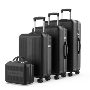 Juego de maletas 4 piezas (55/66,5/76,5cm + Neceser) Numada Elegance T15 Negro