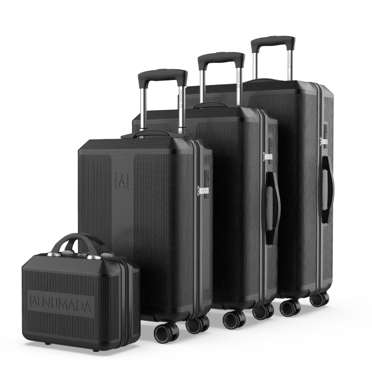 Juego de maletas 4 piezas (55/66,5/76,5cm + Neceser) Numada Elegance T15 Negro - Imagen 2