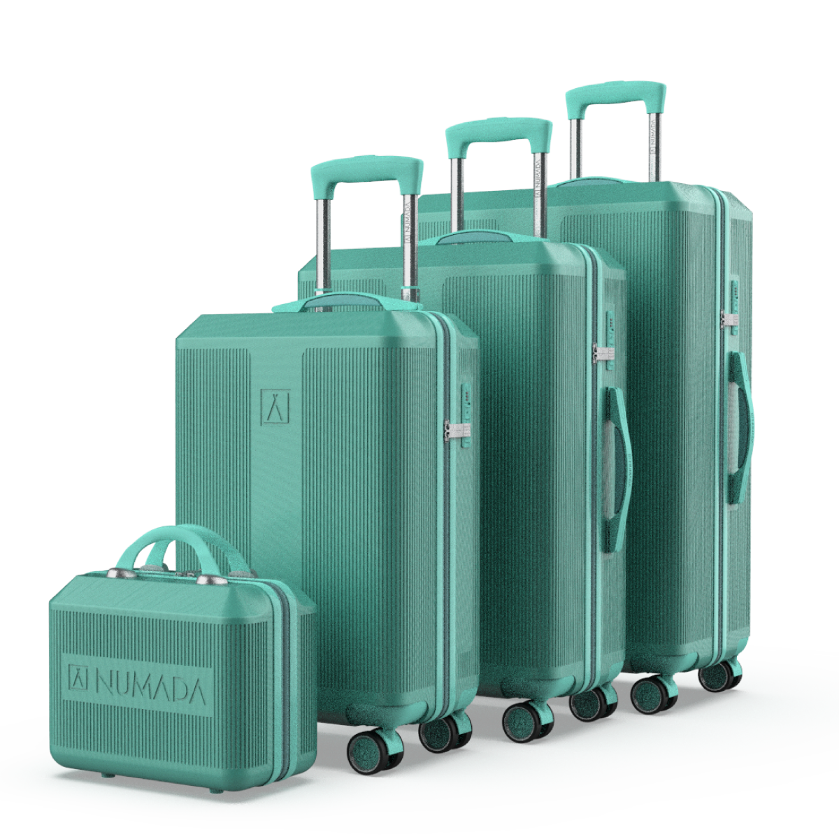 Juego de maletas 4 piezas (55/66,5/76,5cm + Neceser) Numada Elegance T15 Verde Aguamarina - Imagen 2