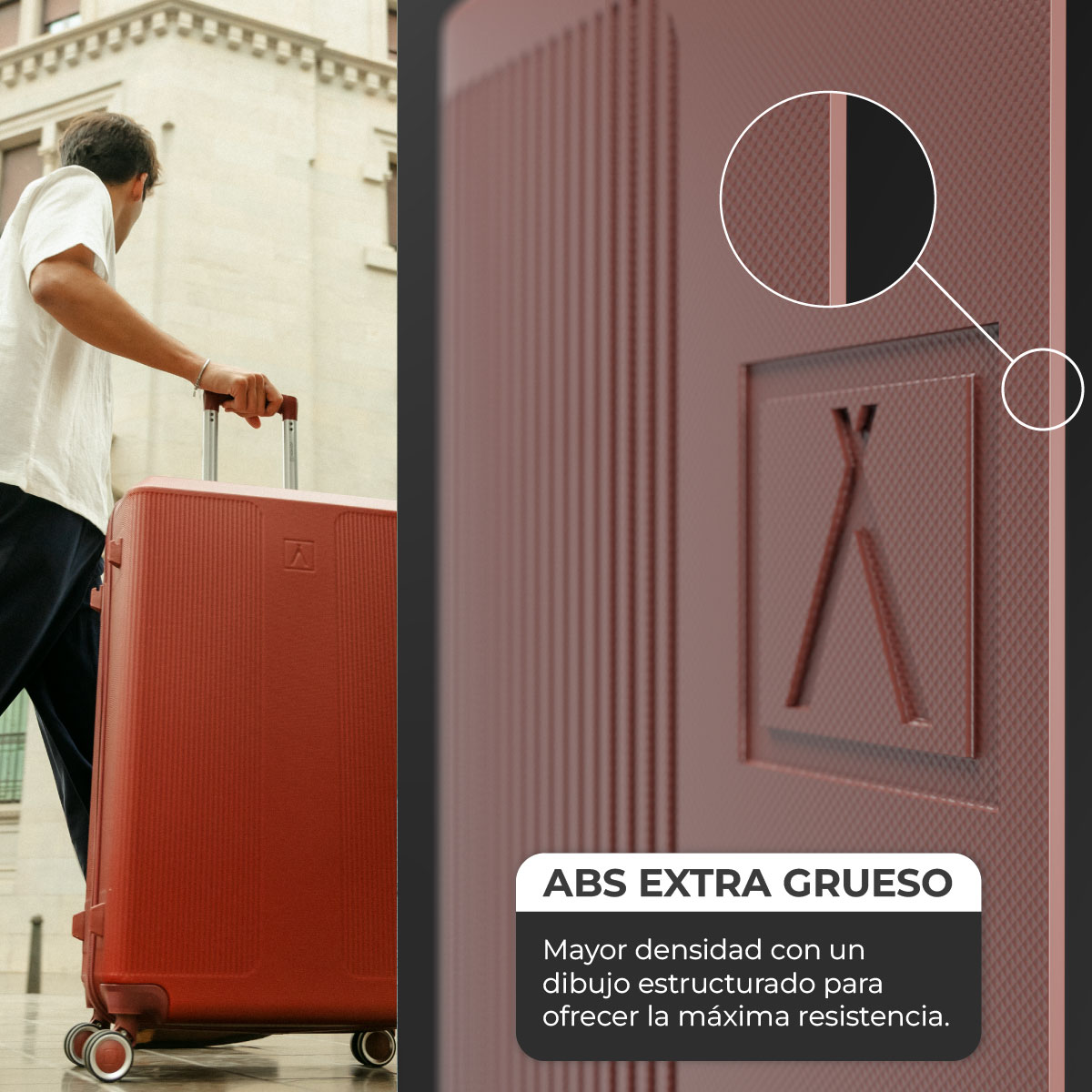 Maleta 25 Kg grande 76,5x49x29 cm Numada Elegance T15 28” (L) Rojo Vino - Imagen 5