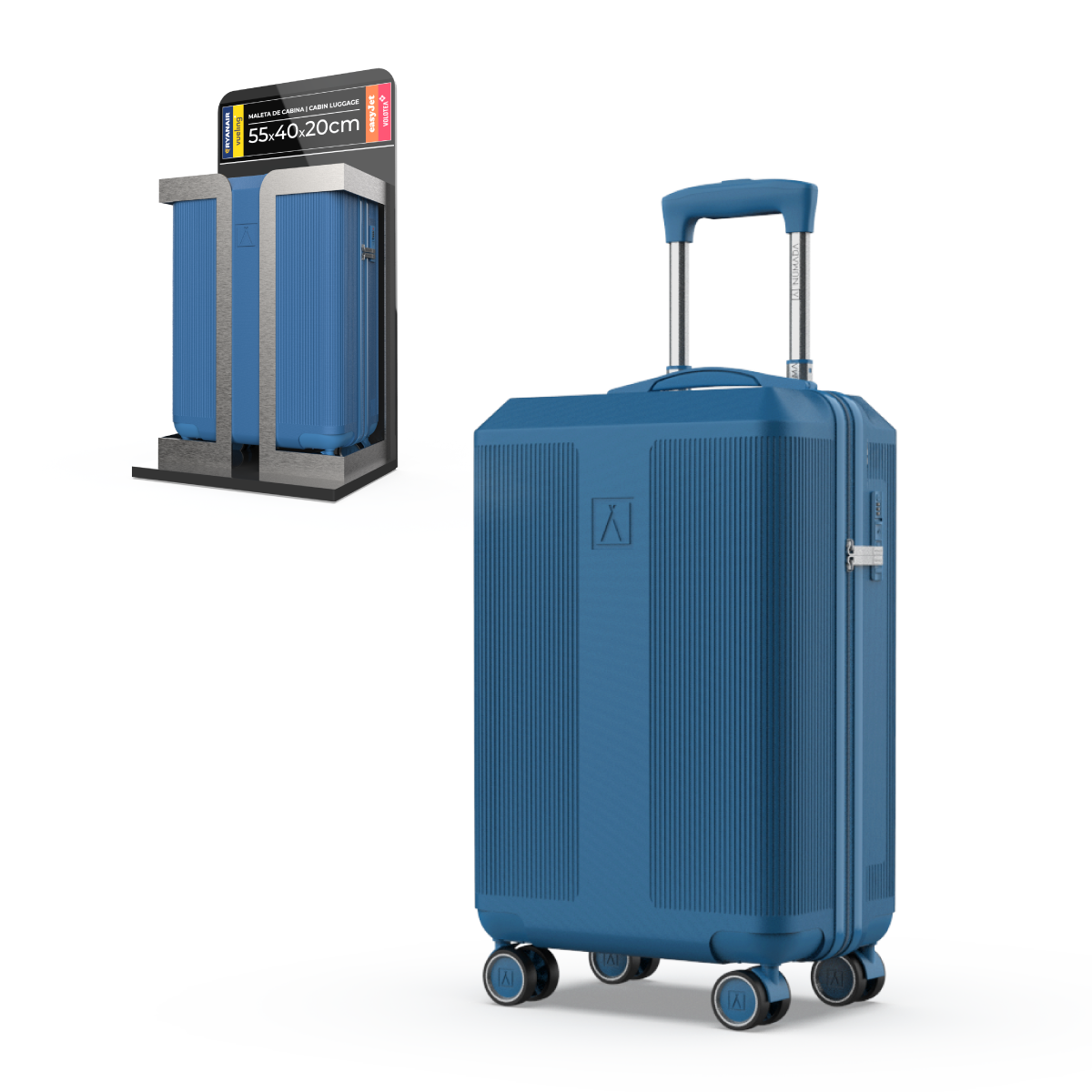Maleta 13 Kg de cabina 55x40x20 cm Numada Elegance T15 20” (XS) Azul Profundo - Imagen 2
