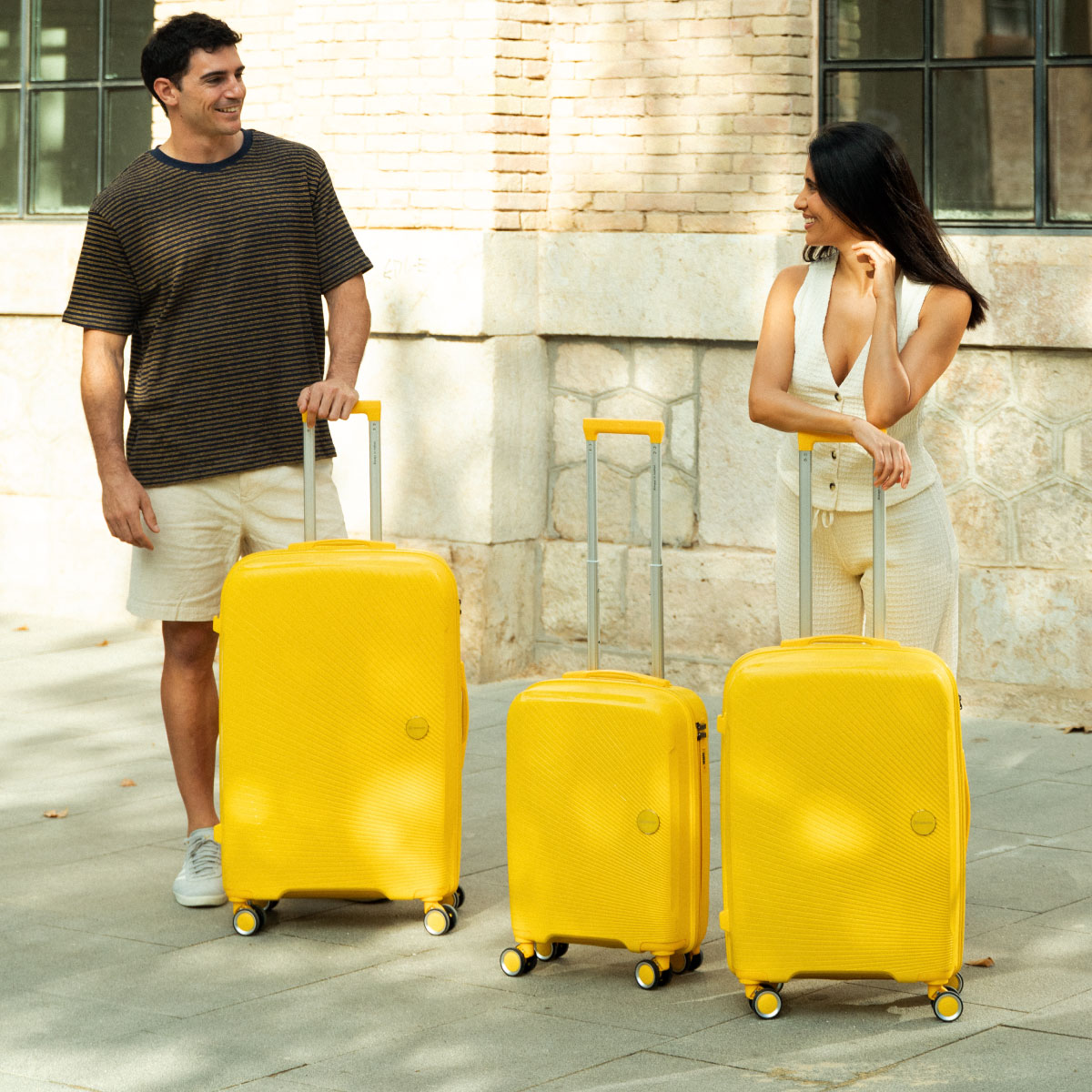 Juego de maletas rígidas PP 3 piezas (55/65/76cm) Numada Unbroken T210 Amarillo - Imagen 3