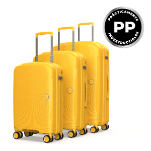 Juego de maletas rígidas PP 3 piezas (55/65/76cm) Numada Unbroken T210 Amarillo