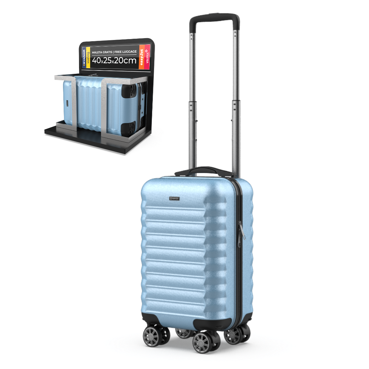 Maleta de mano 40x20x25cm Numada Upfly Underseat 16″ (XXS) Azul Claro