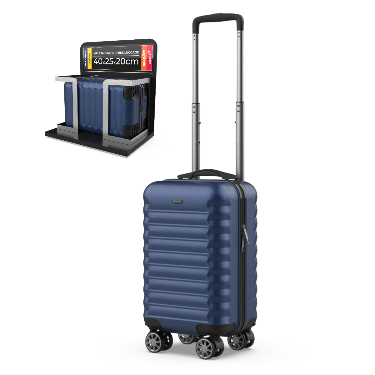 Maleta de mano 40x20x25cm Numada Upfly Underseat 16″ (XXS) Azul marino - Imagen 2