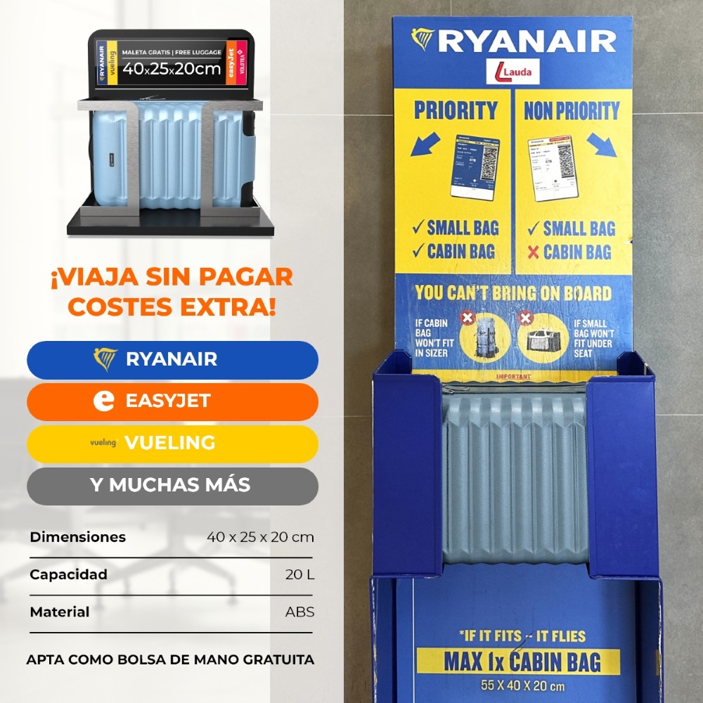 Maleta de mano 40x20x25cm Numada Upfly Underseat 16″ (XXS) Azul Claro - Imagen 4