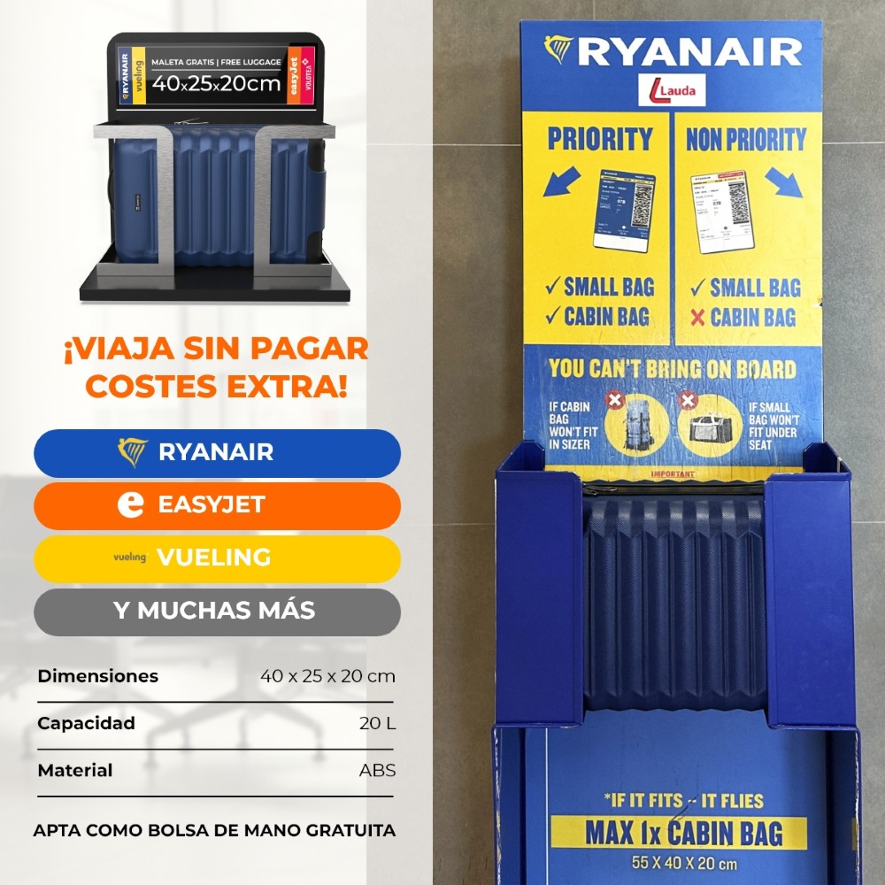 Maleta de mano 40x20x25cm Numada Upfly Underseat 16″ (XXS) Azul marino - Imagen 4