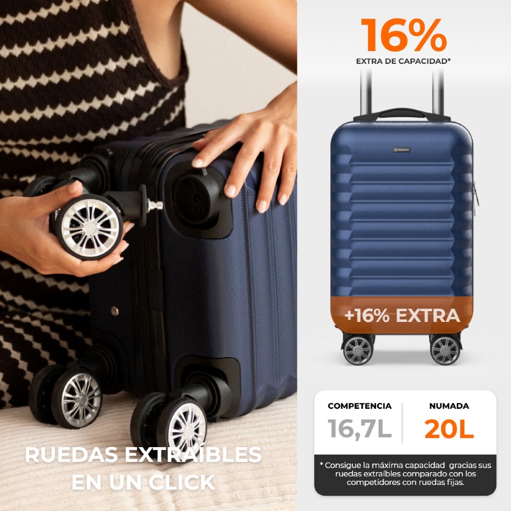 Maleta de mano 40x20x25cm Numada Upfly Underseat 16″ (XXS) Azul marino - Imagen 5