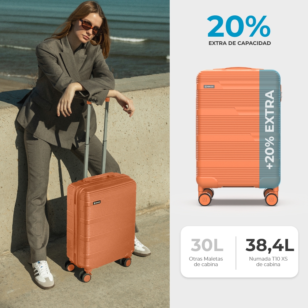 Maleta 13 Kg de cabina 55x40x20 cm Numada Upfly T10 20” (XS) Naranja - Imagen 5