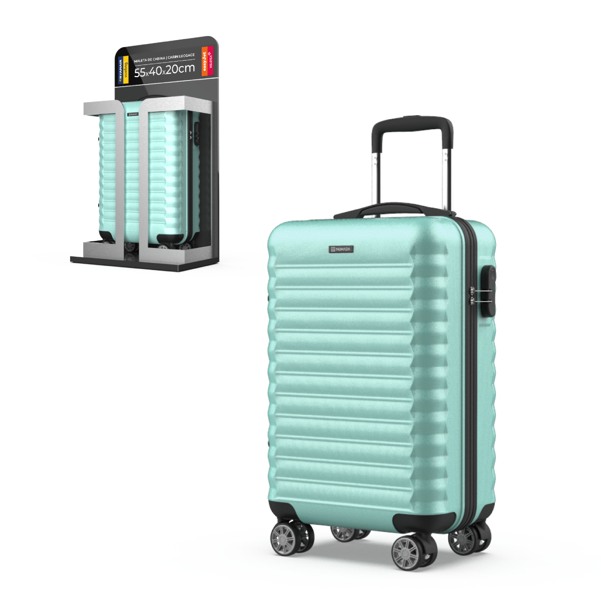 Maleta 10Kg de cabina 55x36x19cm Numada Upfly 20” (XS) Verde menta - Imagen 2
