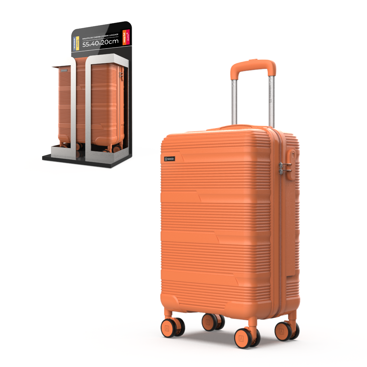 Maleta 13 Kg de cabina 55x40x20 cm Numada Upfly T10 20” (XS) Naranja - Imagen 2