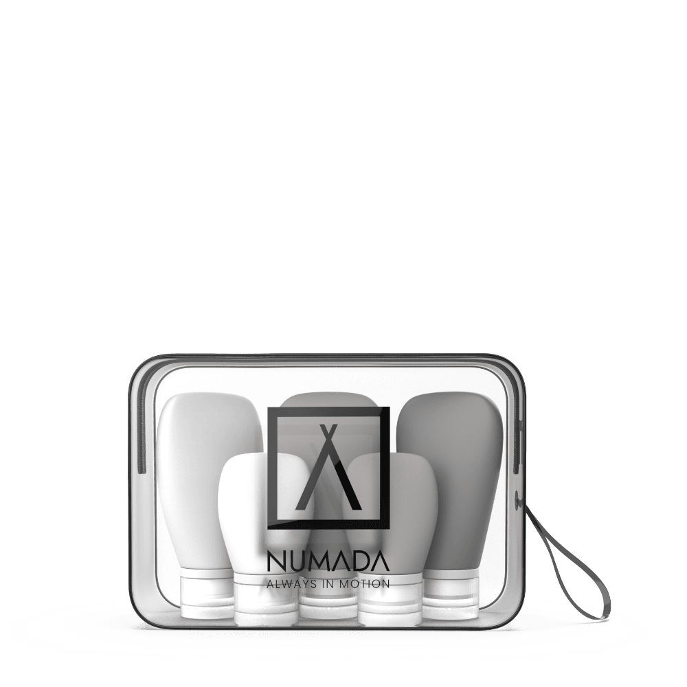 Neceser transparente con botellas Numada Midweek A20