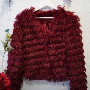 Abrigo flecado granate